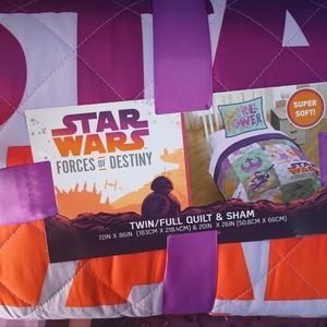 Starwars twin/full quilt and sham